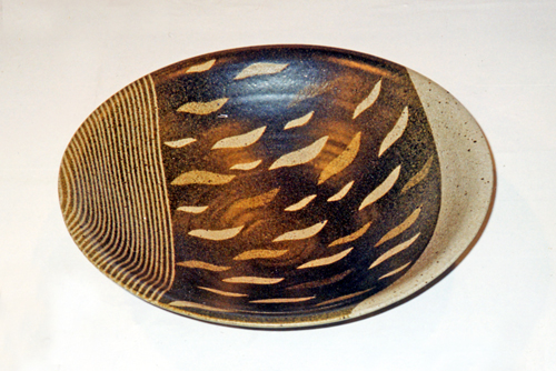 釉彩波文鉢
